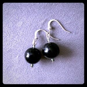 Black Ball Earrings